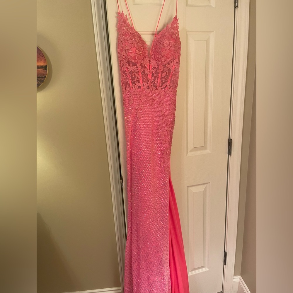 Flirt Prom & Pageant Amarra Pink Corset Prom Dress - Picture 15 of 15